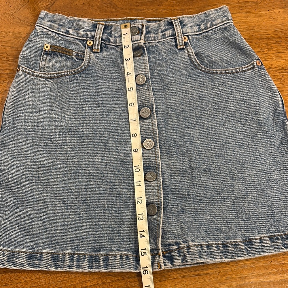 Calvin Klein Denim Mini Pencil Skirt - Picture 7 of 7